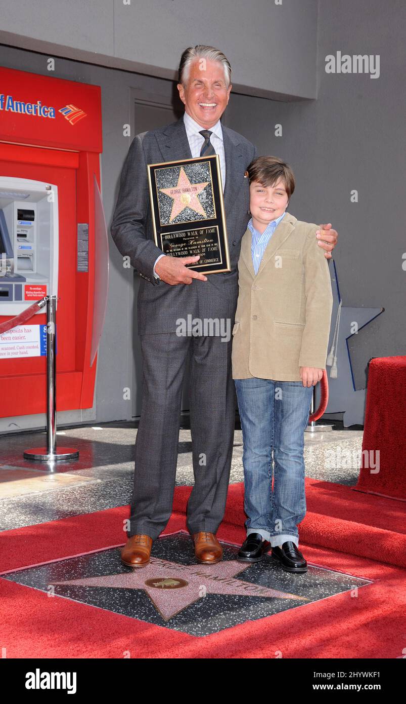 Hamilton and GT Hamilton are seen on the Hollywood Walk of Fame