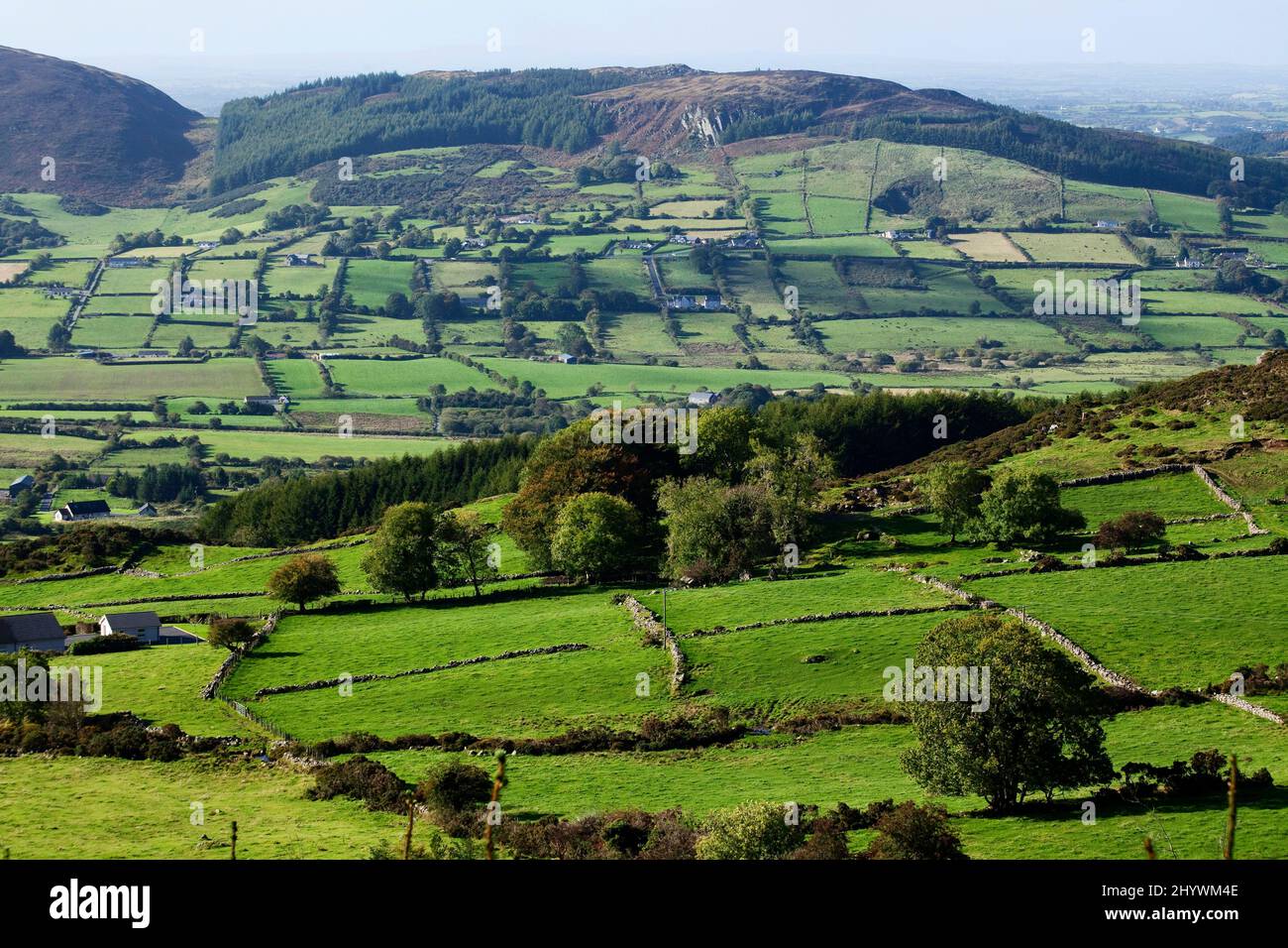 Ring of Gullion in county Armagh the site of an extinct Volcano and blow holes, Northern Ireland Stock Photo