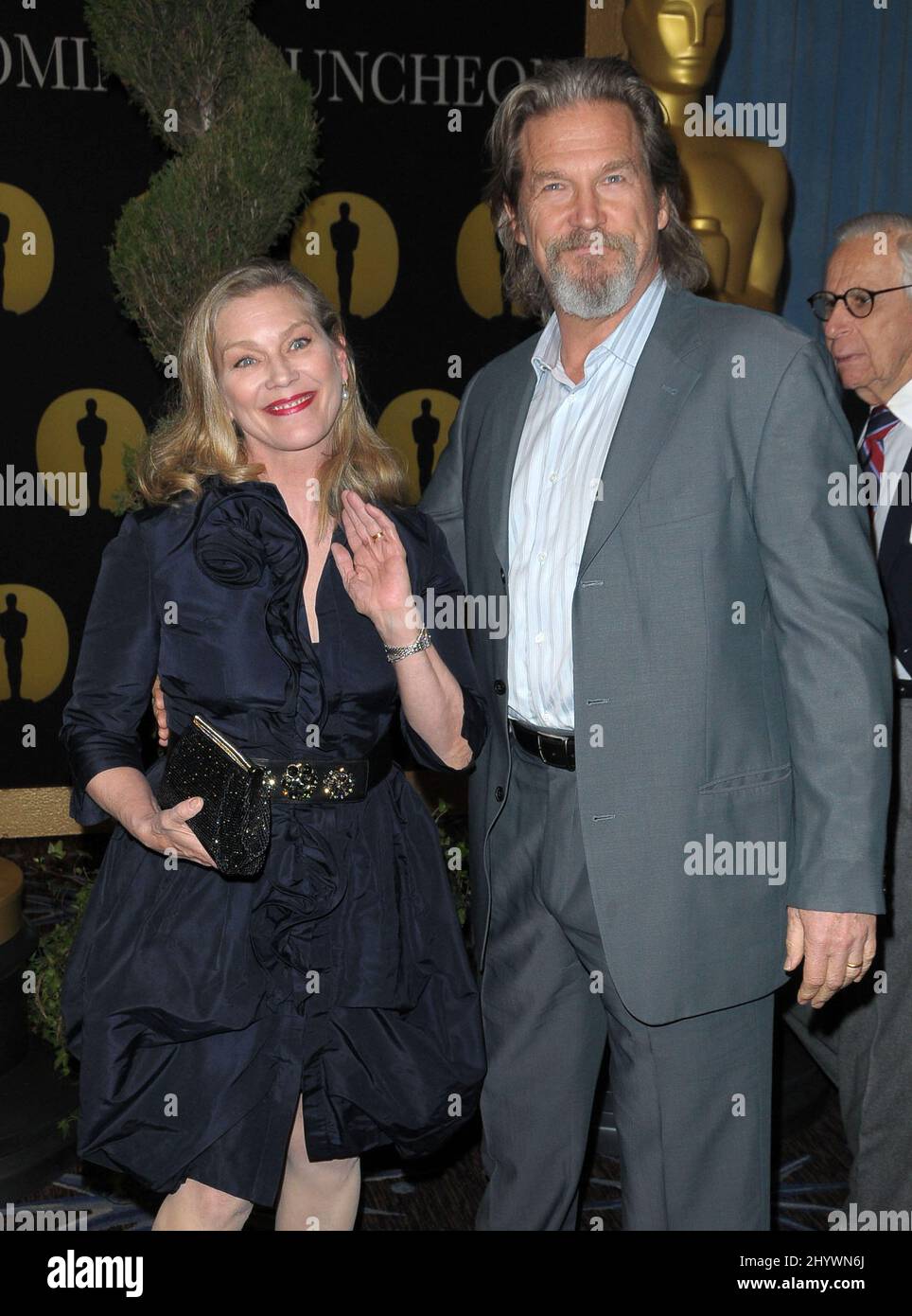 Jeff Bridges and wife Susan during the 82nd Academy Awards Nominee Luncheon Held at the Beverly Hilton Hotel, California Stock Photo