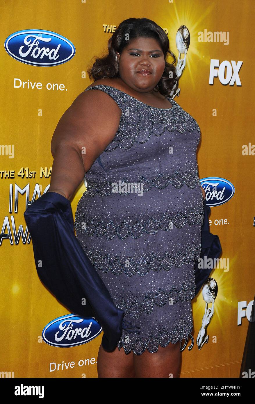 Gabourey Sidibe arriving for the 41st NAACP Image Awards held at the Shrine Auditorium in Los Angeles, California, USA. Stock Photo