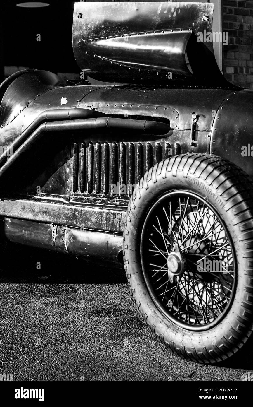 Grayscale shot of a classic vintage car Stock Photo - Alamy