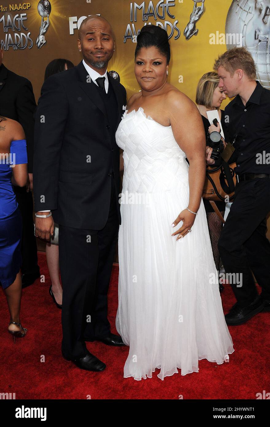 Mo'Nique and Sidney Hicks arriving for the 41st NAACP Image Awards held at the Shrine Auditorium in Los Angeles, California, USA. Stock Photo