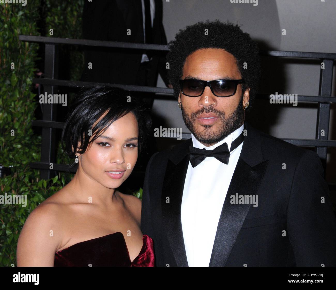 Zoe Kravitz and father Lenny Kravitz arriving for the 2010 Vanity Fair