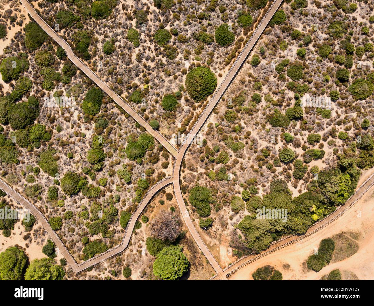 Aerial view of Sand Dunes de Artola Cabopino Marbella Scenic Wooden