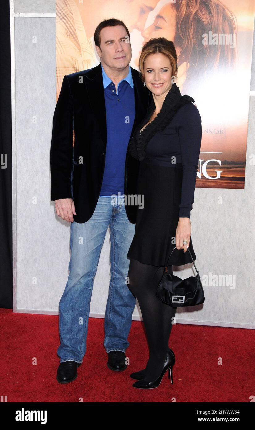 John Travolta and Kelly Preston at the "The Last Song" world premiere, held at the ArcLight Hollywood Cinema, Hollywood. Stock Photo