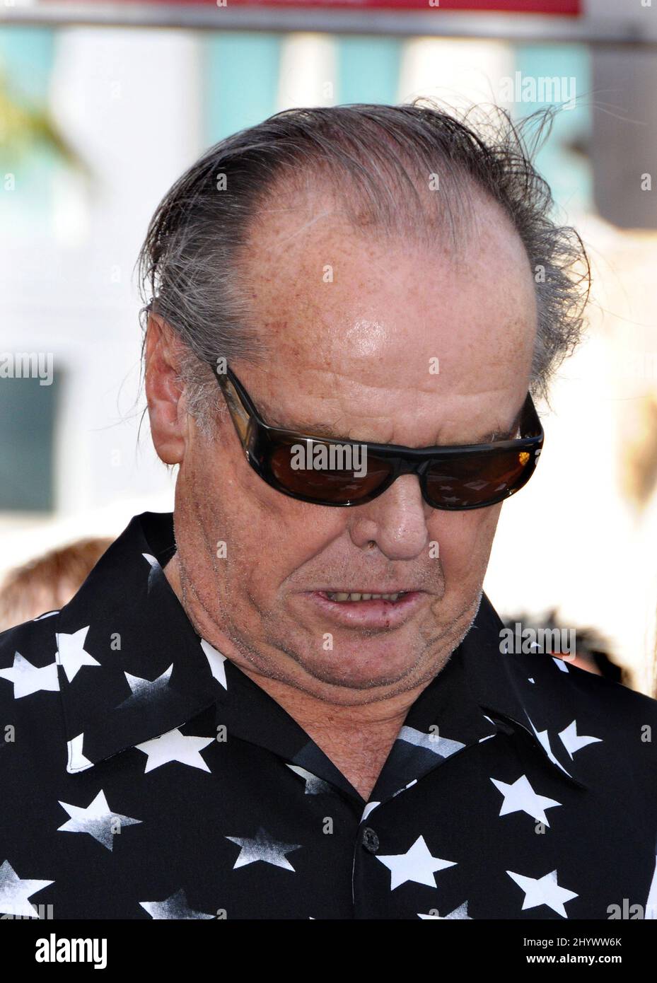 Jack Nicholson attends the ceremony honoring Actor Dennis Hopper with a star on the Hollywood Walk of Fame in Hollywood, Los Angeles Stock Photo