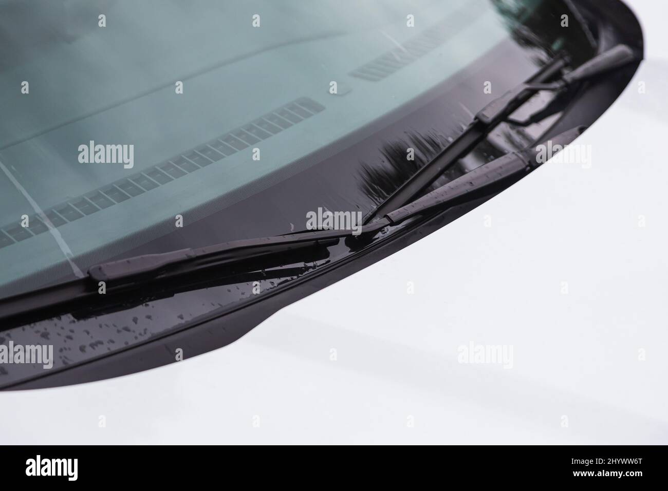 car's windshield rain wiper close uo Stock Photo Alamy