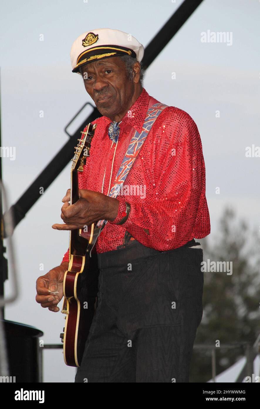 Chuck Berry in concert at the Viva Las Vegas Rockabilly Festival held at the Orleans Hotel & Casino, Las Vagas Stock Photo