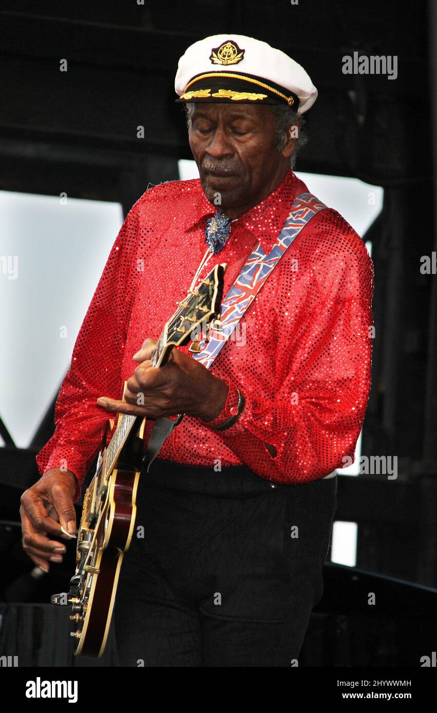 Chuck Berry in concert at the Viva Las Vegas Rockabilly Festival held at the Orleans Hotel & Casino, Las Vagas Stock Photo
