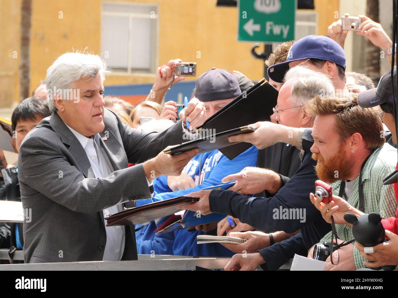 Jay Leno as Russell is honered with a star on the Hollywood Walk of Fame, California Stock Photo