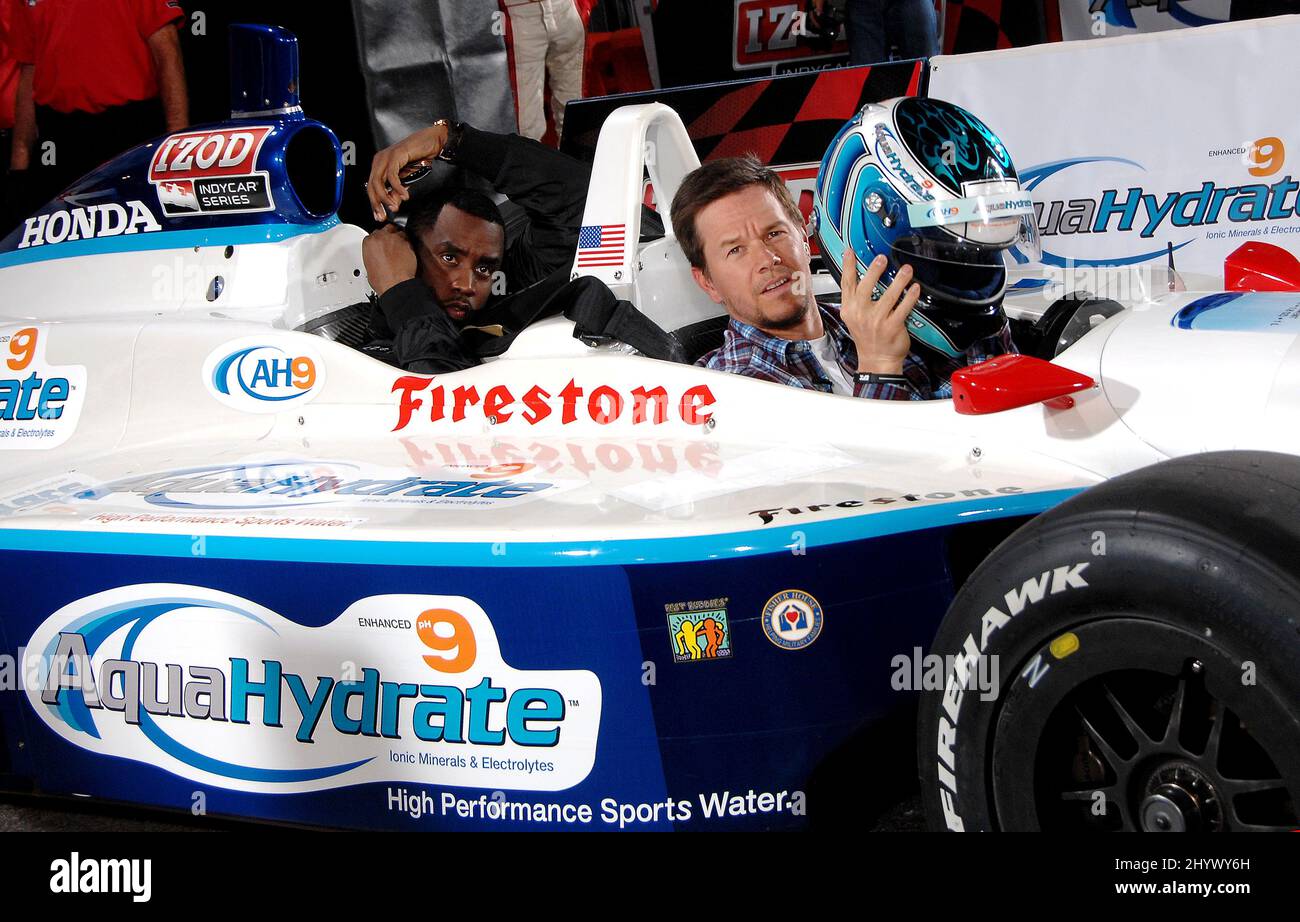 Mark Wahlberg and Sean "P. Diddy" Combs at the 'Race to Party' red