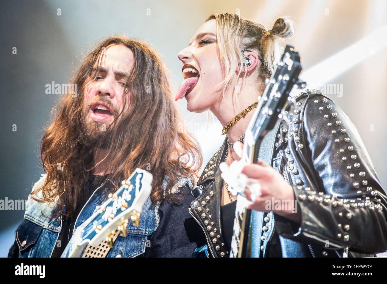 Halestorm performing live at a concert at Shepherd's Bush Empire in London on 13 March 2022 Stock Photo