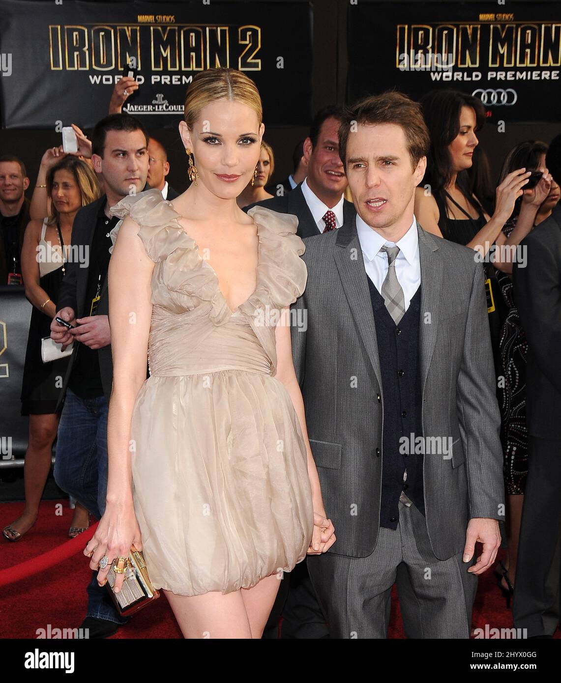 Leslie Bibb and Sam Rockwell at the Iron Man 2 World Premiere held at Disney s El Capitan Theatre in Hollywood CA Stock Photo Alamy