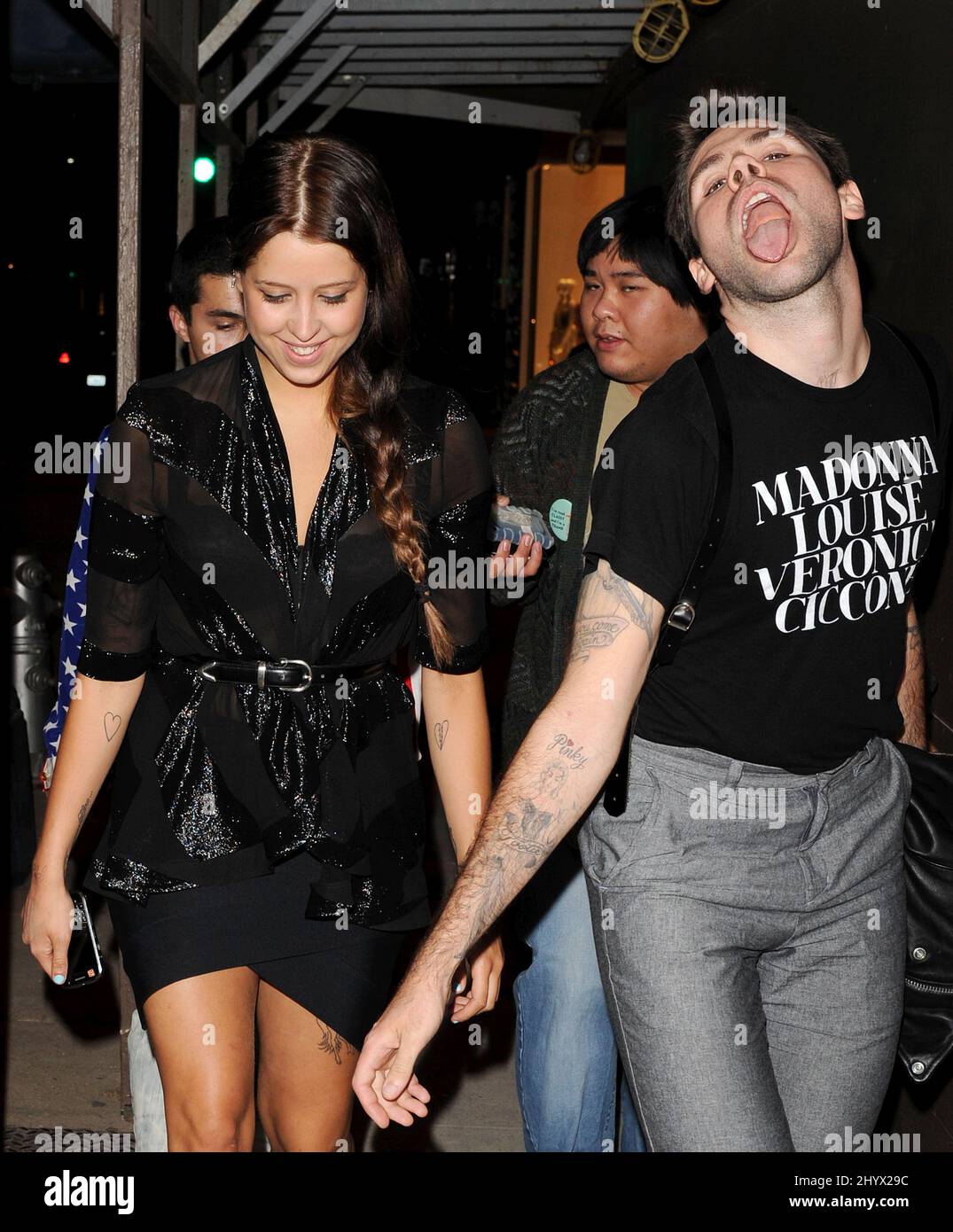 Peaches Geldof with friends at the start of London Fashion Week London,  England - 14.09.08 Stock Photo - Alamy