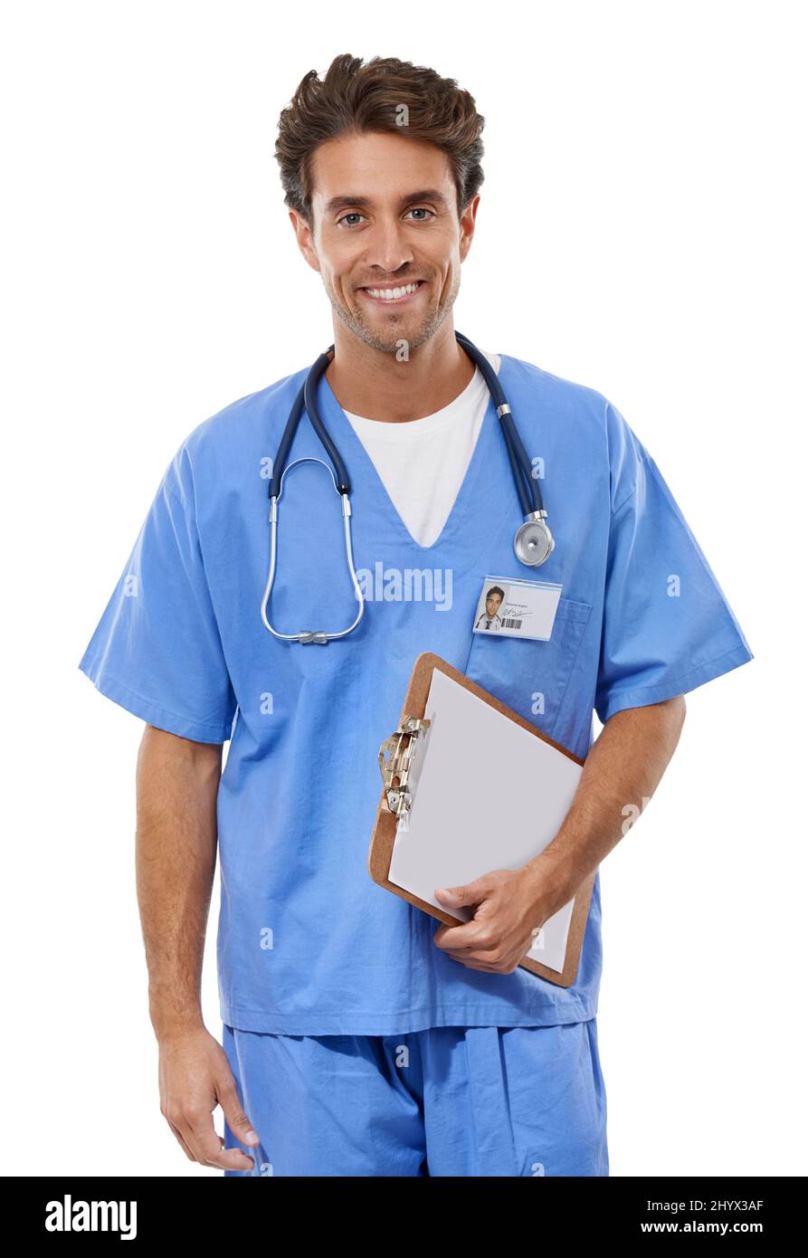 Doctor man studio shot clipboard hi-res stock photography and images ...