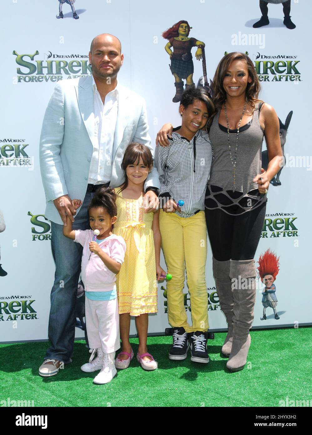 Melanie Brown, husband Stephen Belafonte, daughters Phoenix and Angel