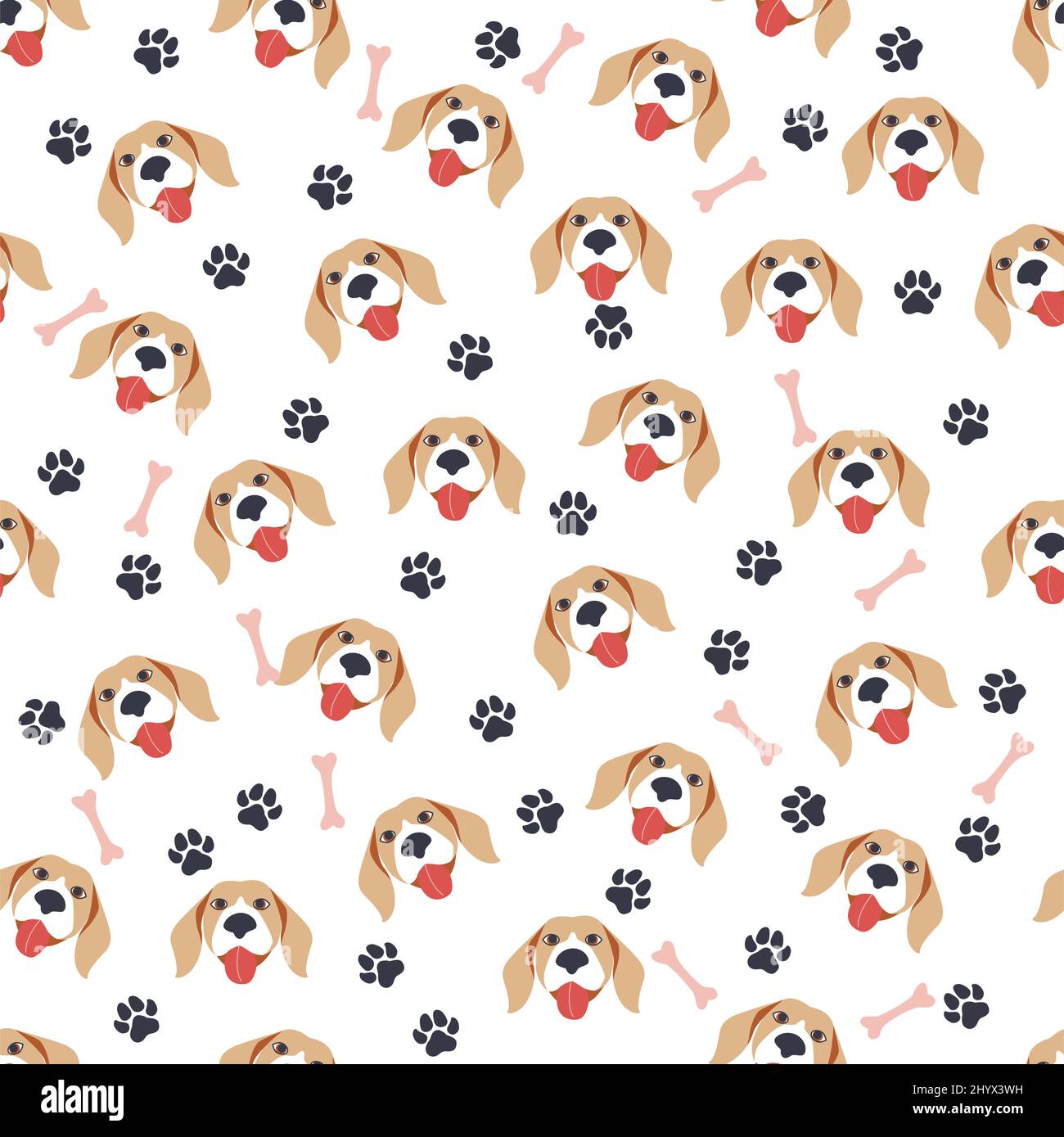 Seamless pattern with cute cartoon dogs muzzle labrador Stock Vector Image  & Art - Alamy