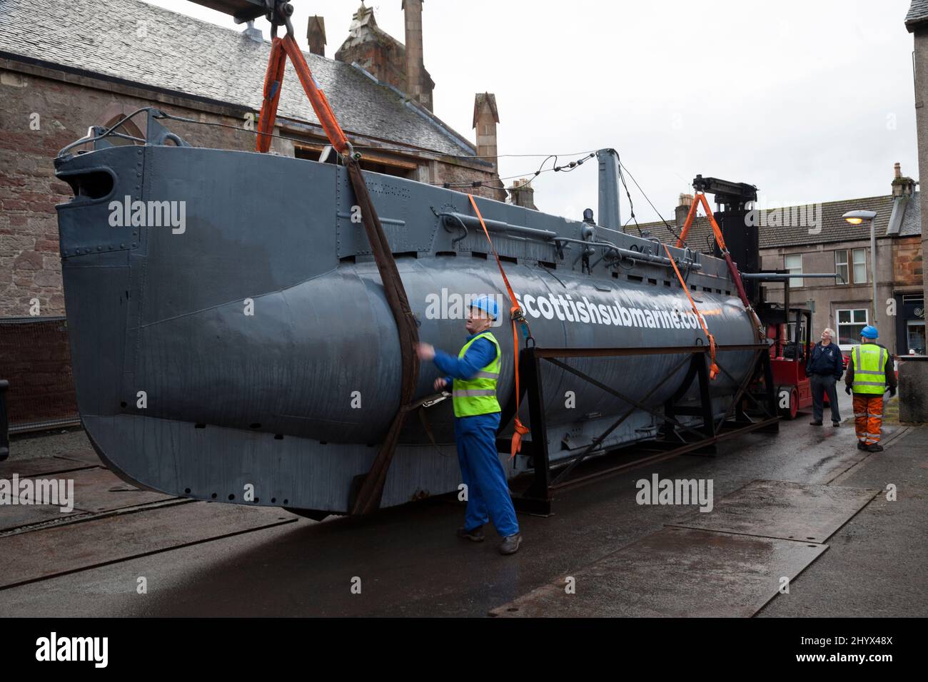 The legendary X51 submarine being prepared for placing in the Scottish ...