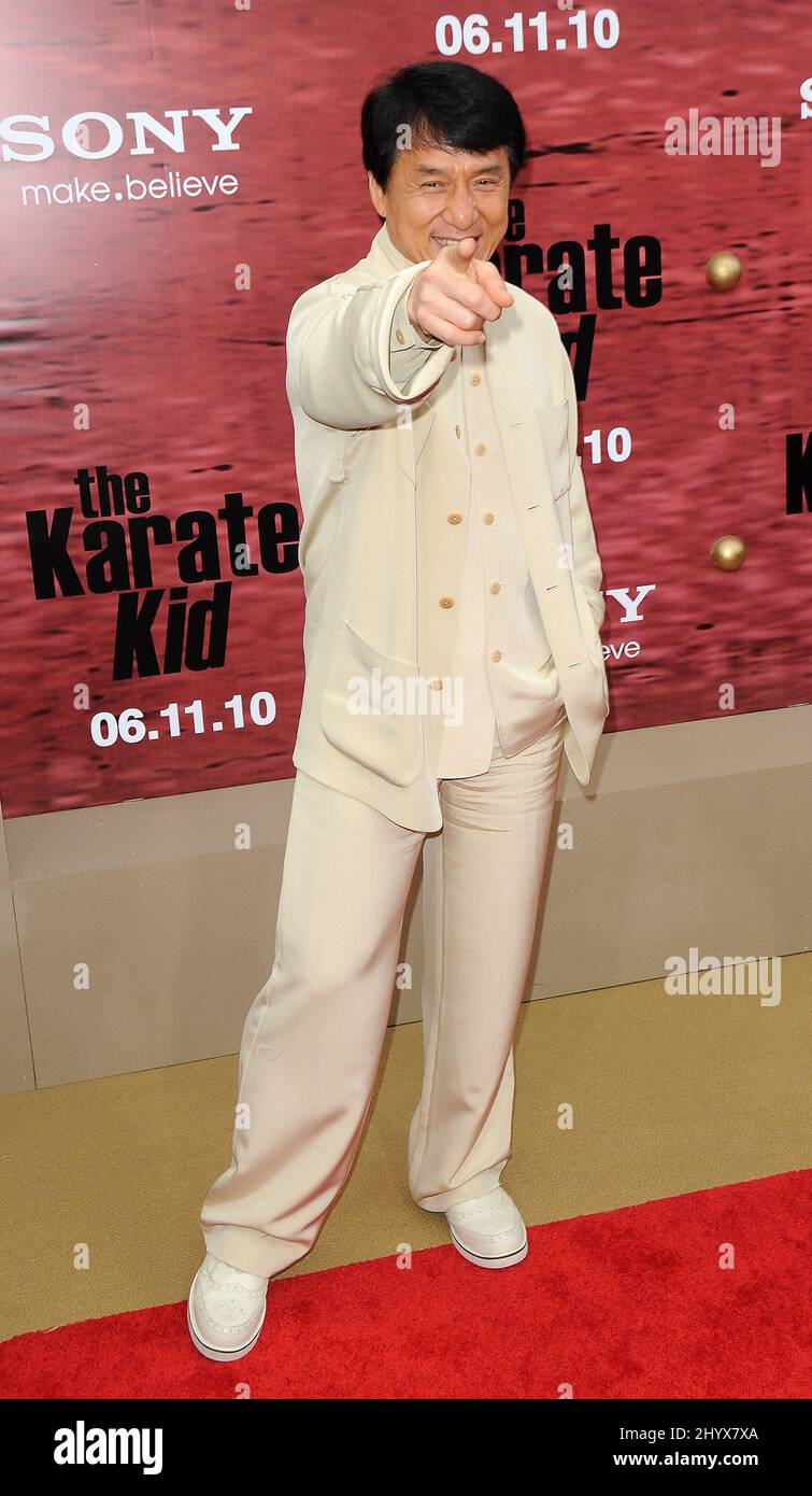 Jackie Chan at the premiere of 'The Karate Kid' held at Mann Village Theatre in Los Angeles, USA. Stock Photo