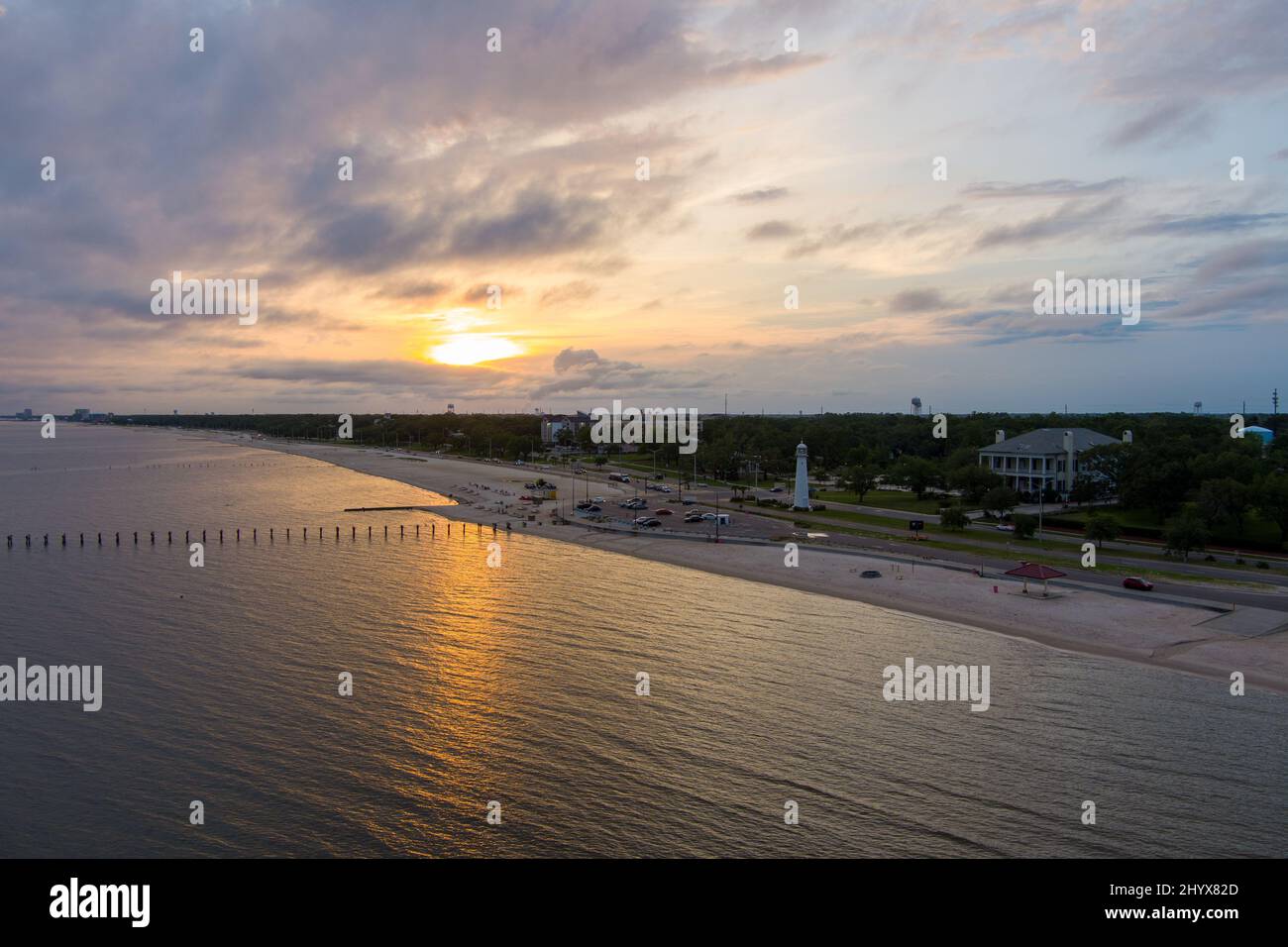 Biloxi, Mississippi Beach At Sunset Stock Photo - Alamy