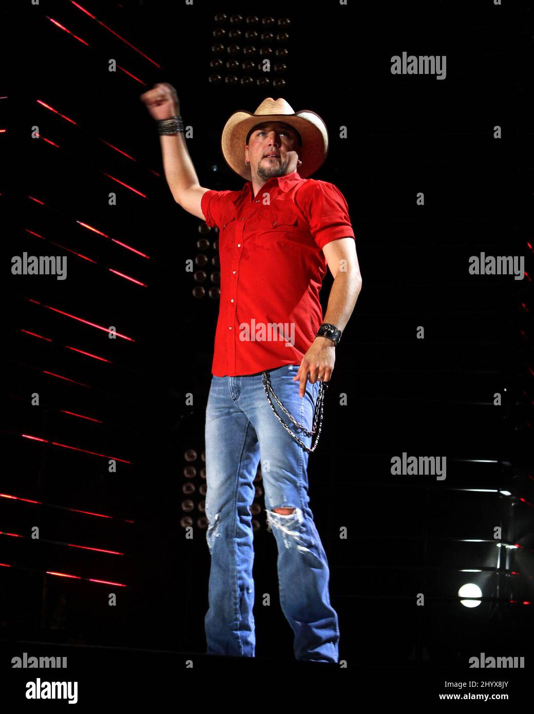 Jason Aldean Performs Live On Stage At The 2010 Cma Music Festival Held