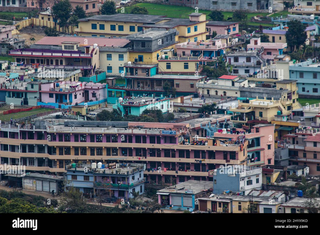 View of Bageshwar town. Bageshwar district in the state of Uttarakhand