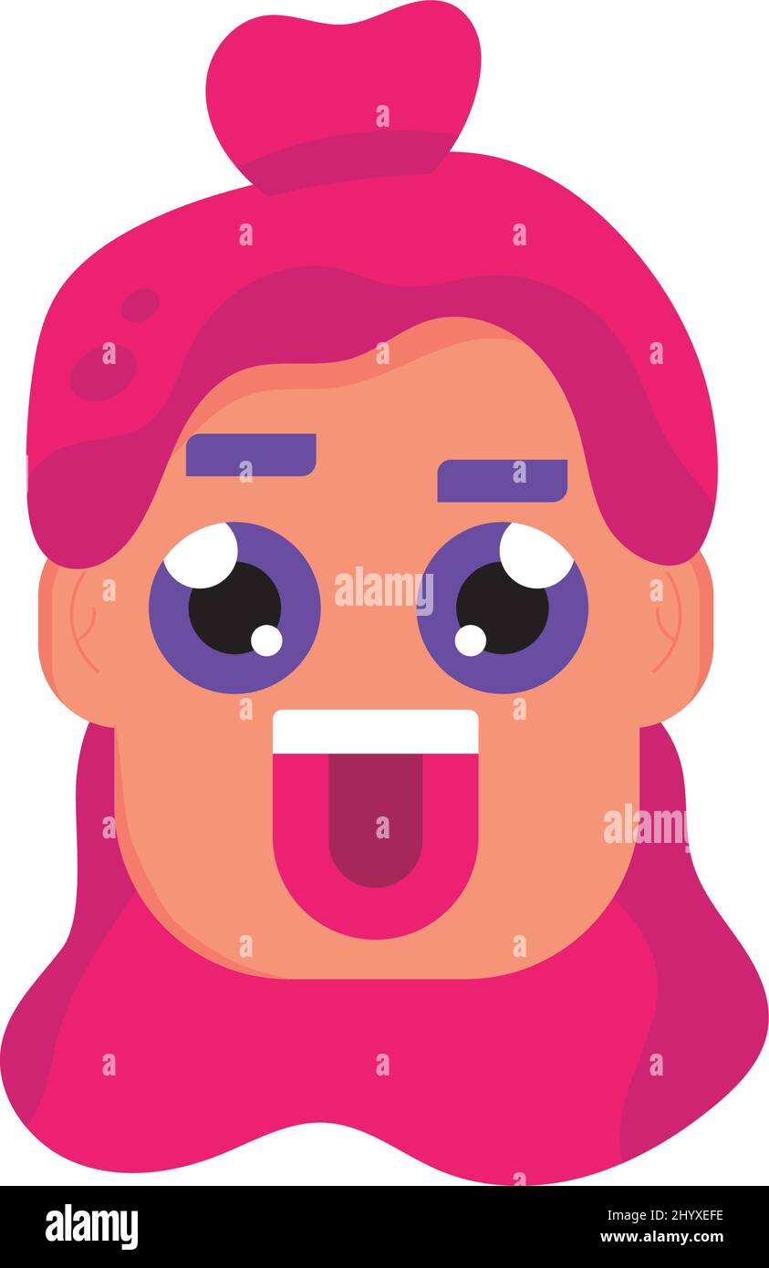 Isolated happy girl avatar cartoon Vector Stock Vector Image & Art - Alamy
