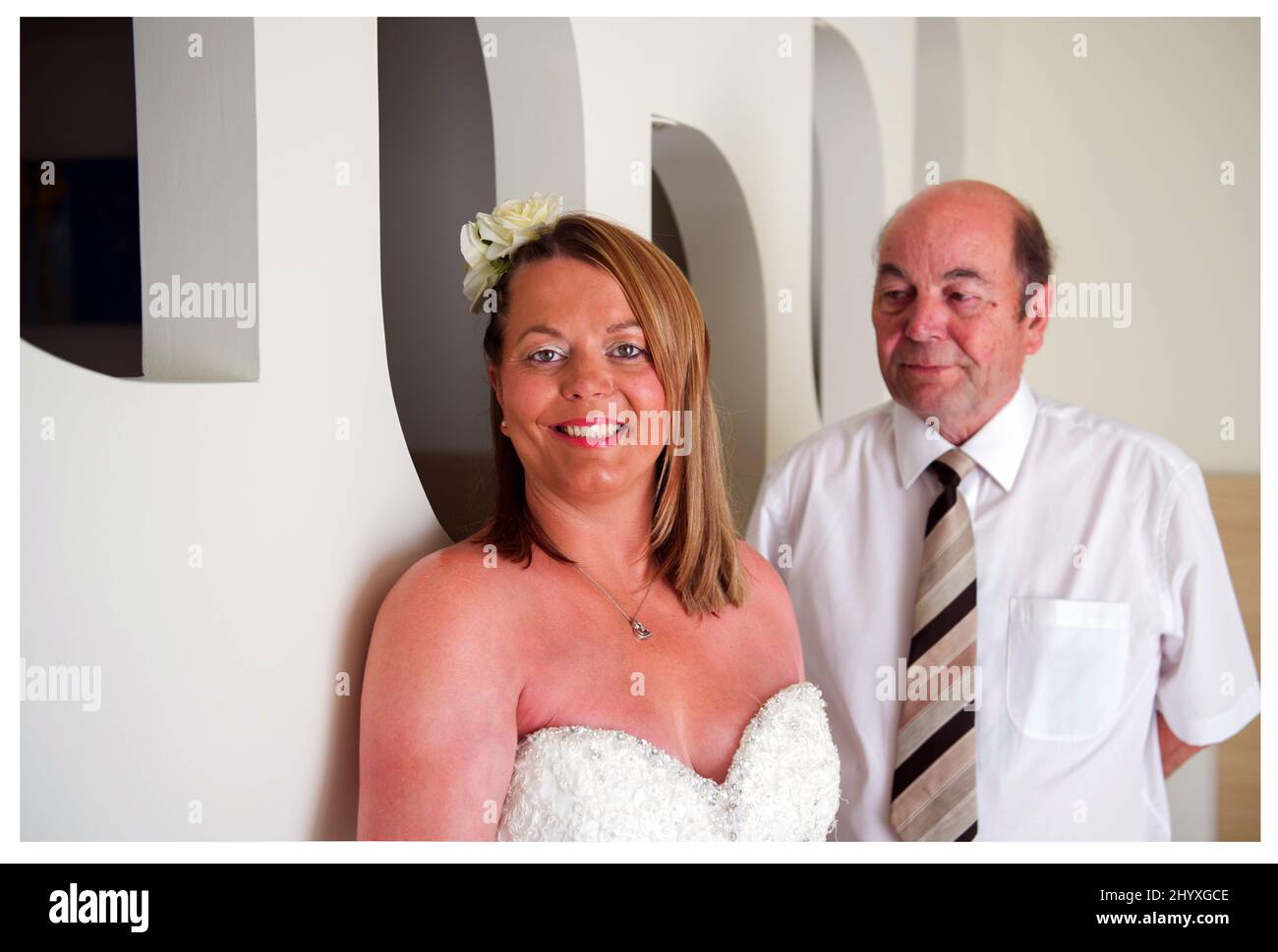 Funny bride photo Stock Photo