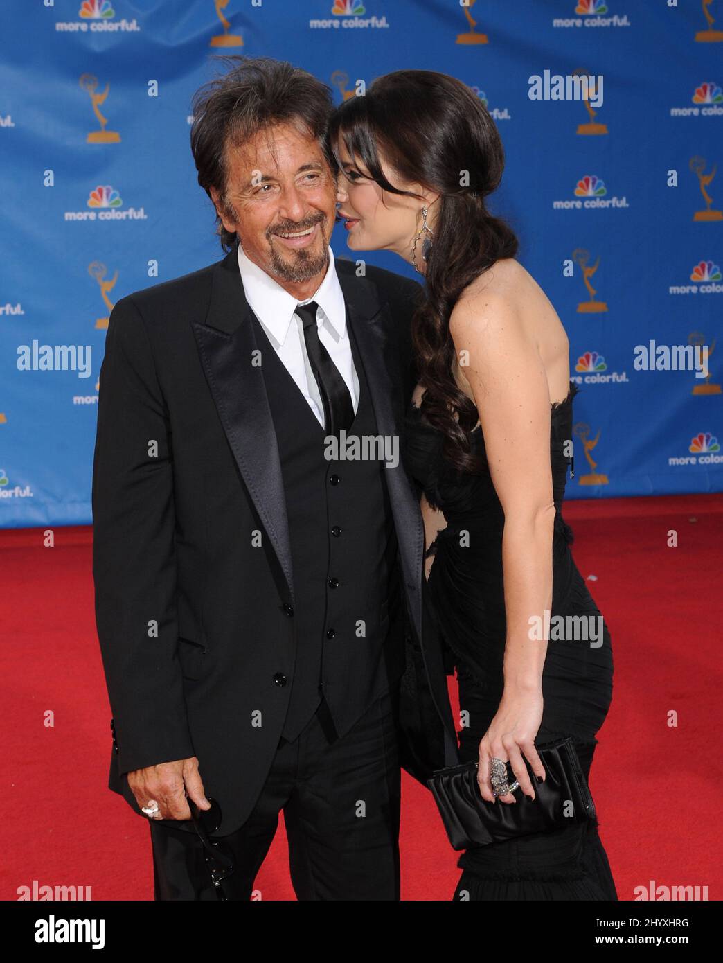 Al Pacino and Lucila Sola arriving at the 62nd Annual Primetime Emmy Awards held at the Nokia Theatre, Los Angeles. Stock Photo