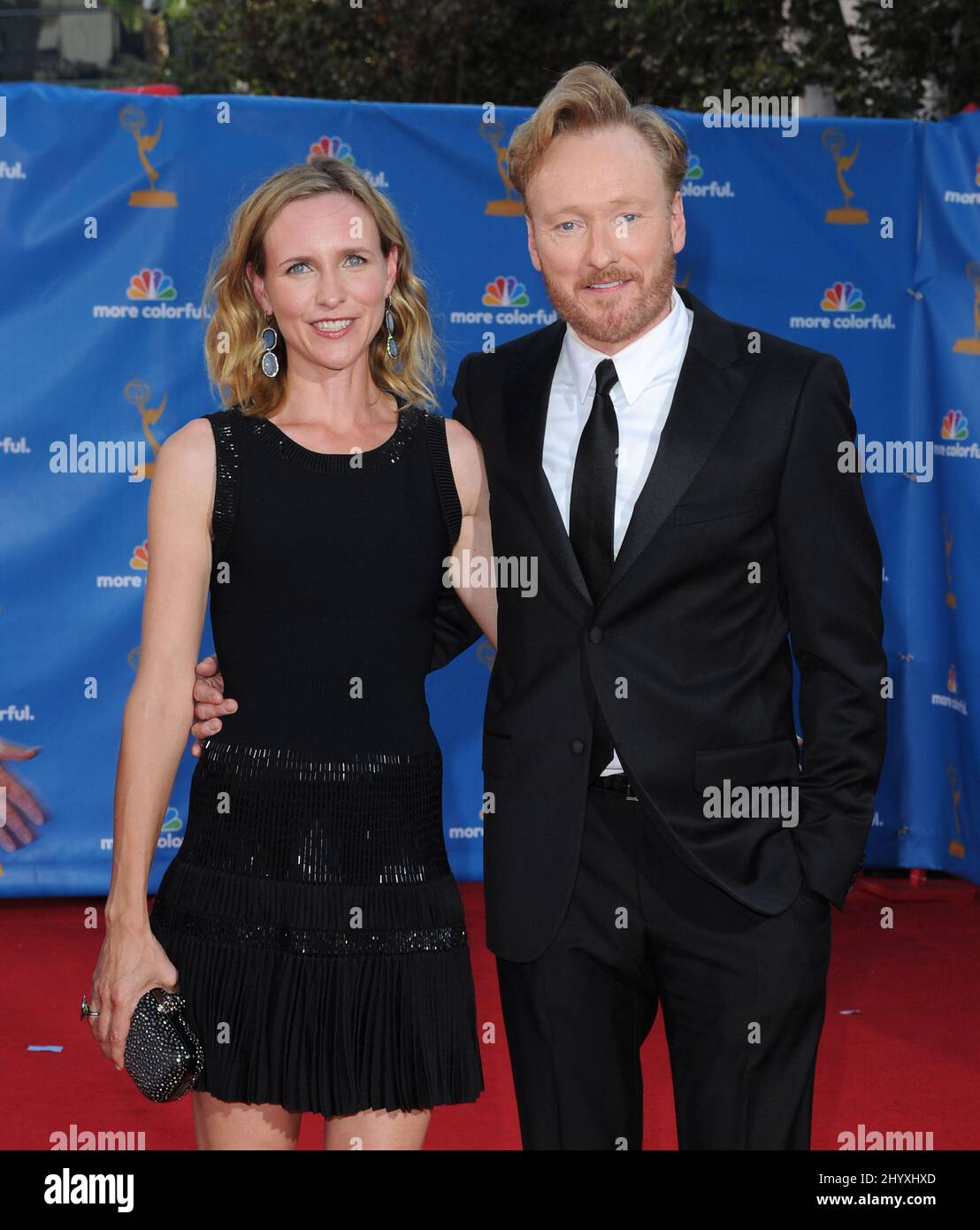 Conan O'Brien and wife Liza Powel arriving at the 62nd Annual Primetime