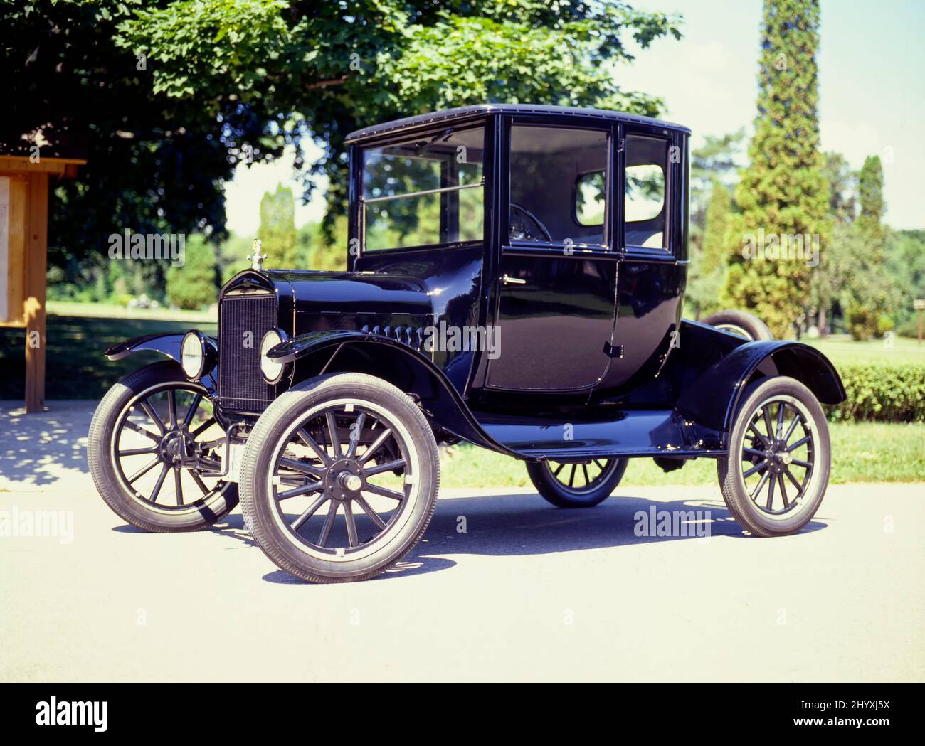 1923 Ford Model T Coupe on pavement. Stock Photo