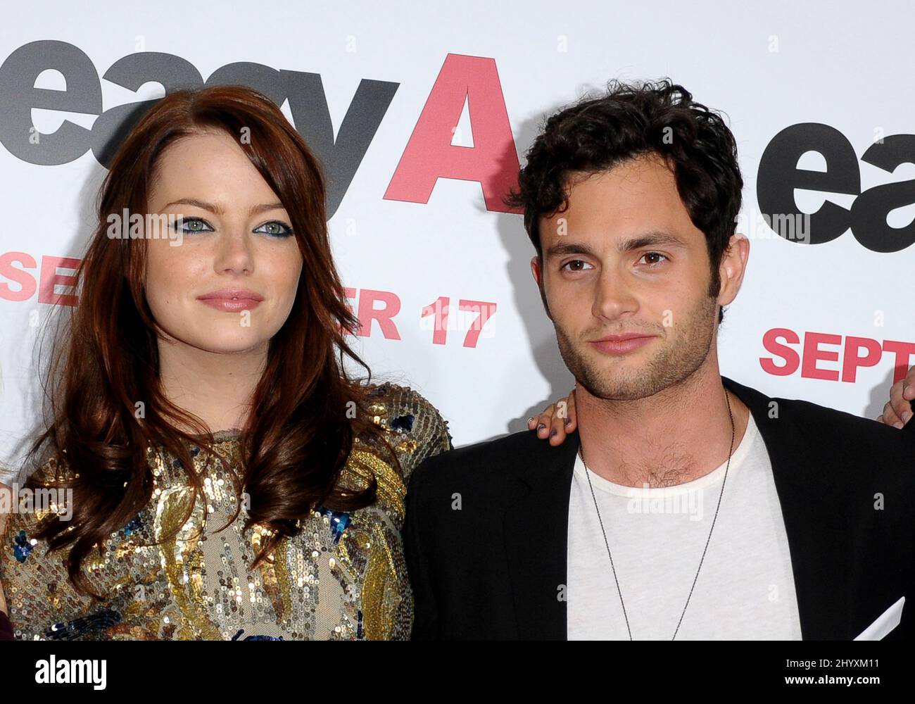 Emma Stone and Penn Badgley at the 'Easy A' premiere, held at Grauman's  Chinese Theatre, Los Angeles Stock Photo - Alamy