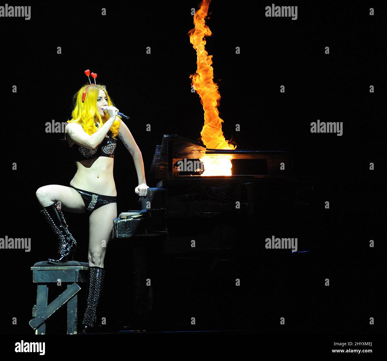Lady Gaga in concert as part of the 'Monster Ball' Tour at the RB Center, Raleigh, North Carolina. Stock Photo
