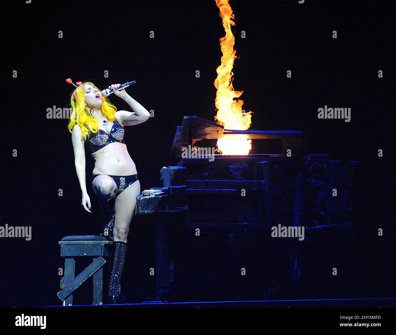 Lady Gaga in concert as part of the 'Monster Ball' Tour at the RB Center, Raleigh, North Carolina. Stock Photo