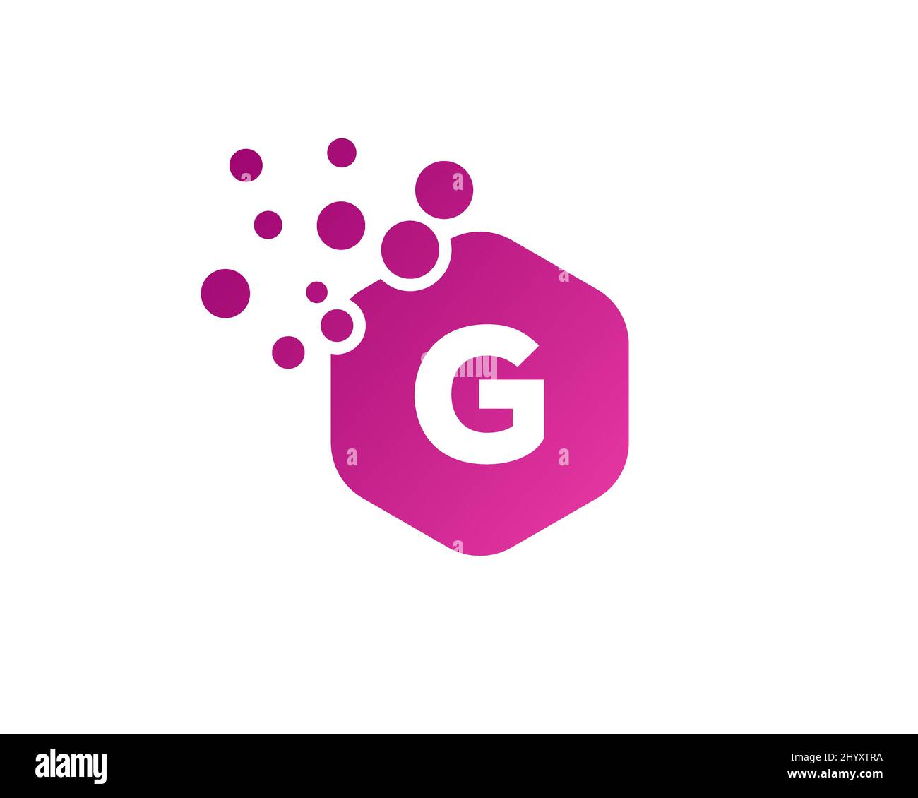 Hexagon G Letter Logo. Abstract G Letter Logo. Letter G Logo Design with Hexagon. G Letter and Bubble Logo Stock Vector