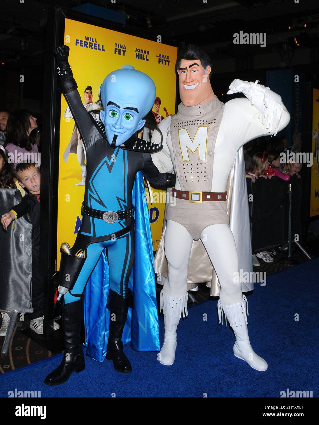 Megamind and Metro Man at the premiere of 'Megamind' held at Mann's Chinese Theatre in Los Angeles, USA. Stock Photo