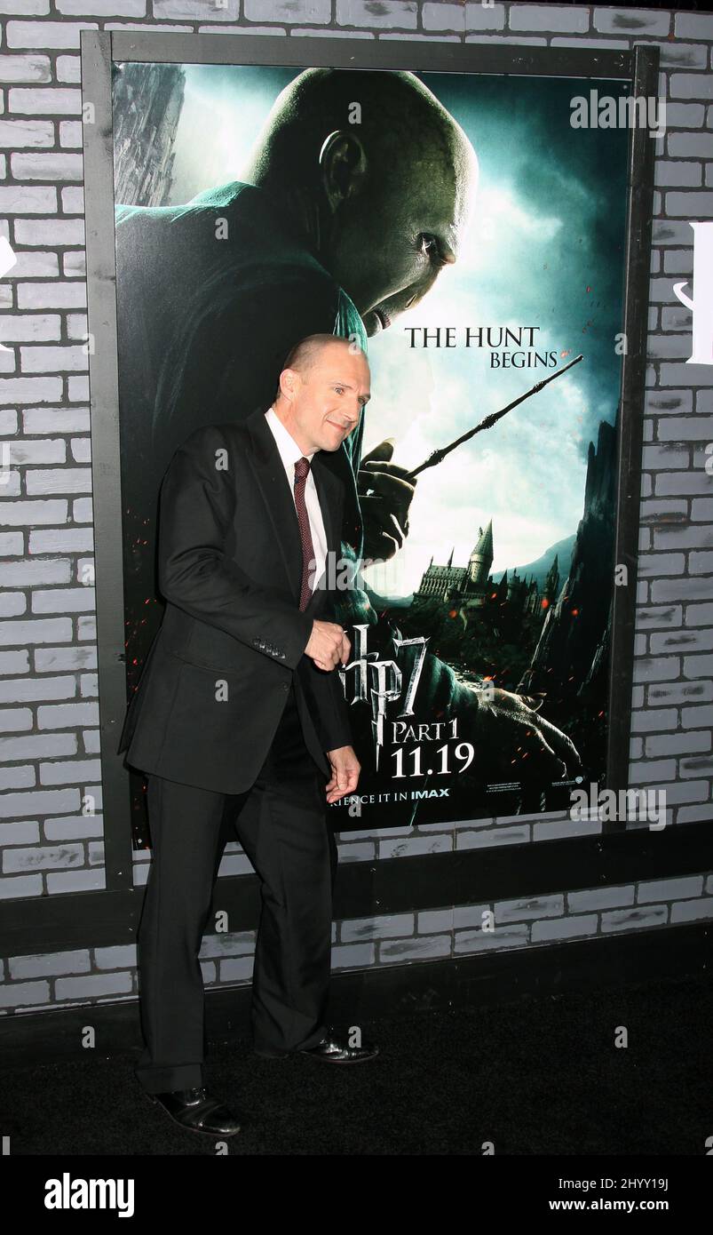 Ralph Fiennes at the 'Harry Potter and the Deathly Hallows: Part 1' New York premiere held at Alice Tully Hall. Stock Photo