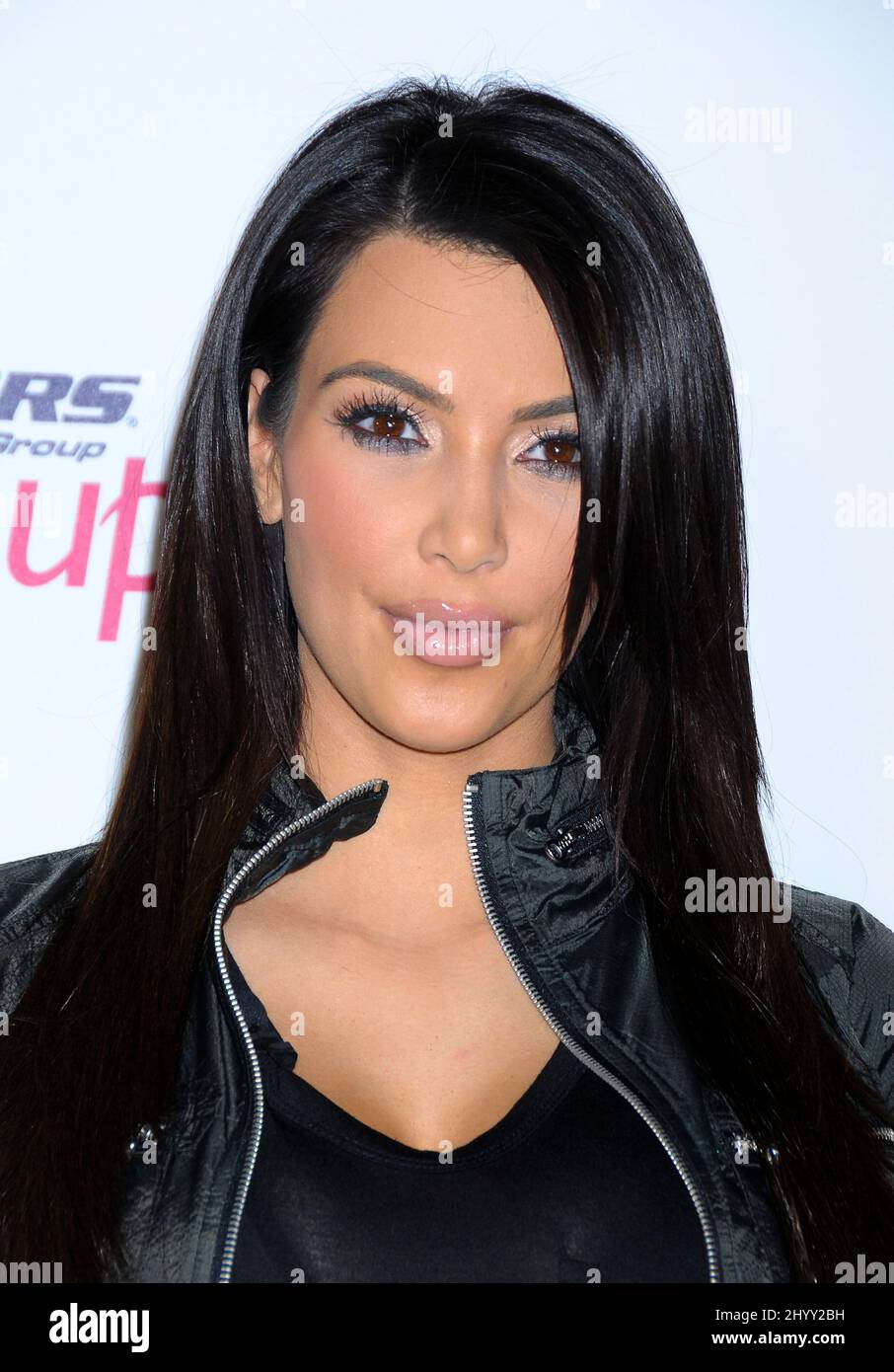 Kim Kardashian at a press conference announcing Skechers