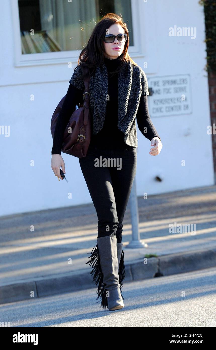 Rose McGowan is seen leaving Byron Tracey Hair Salon in Los Angeles