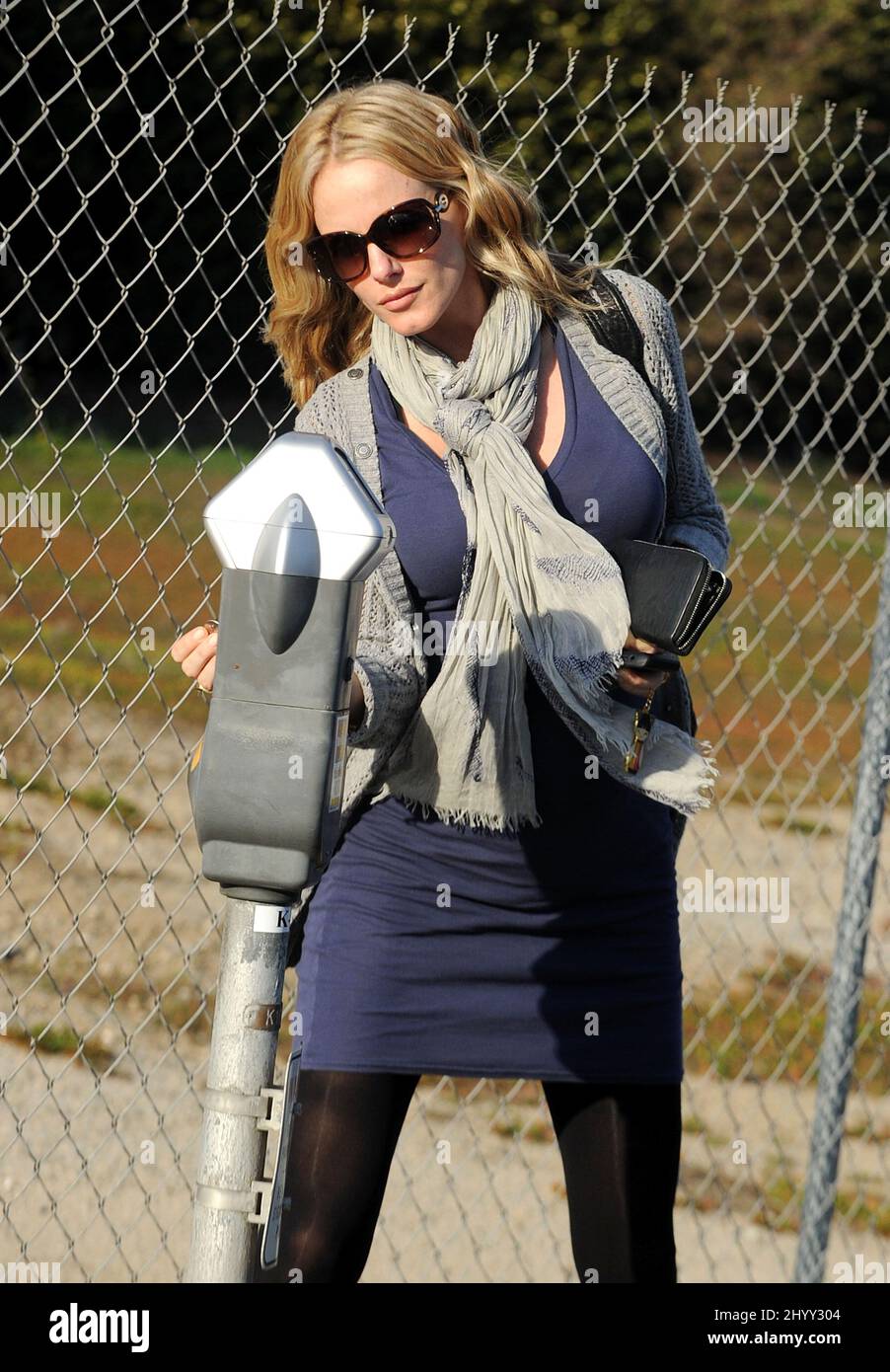 Monet Mazur looking very pregnant leaving the Byron and Tracey Salon, Los Angeles. Stock Photo