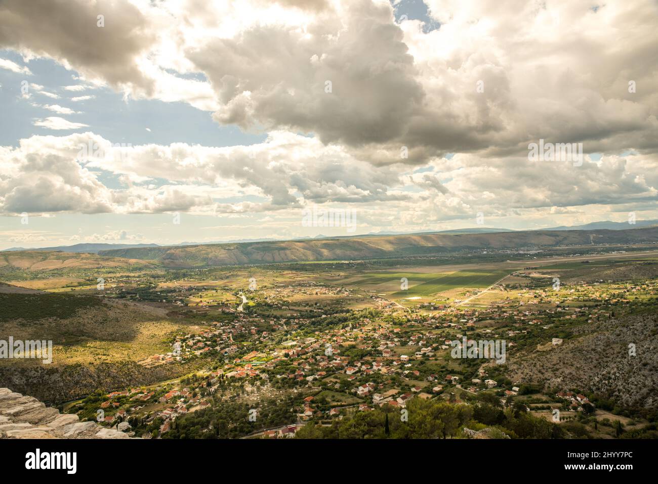 Aerial view of natural landscapes under the cloudy sky Stock Photo - Alamy
