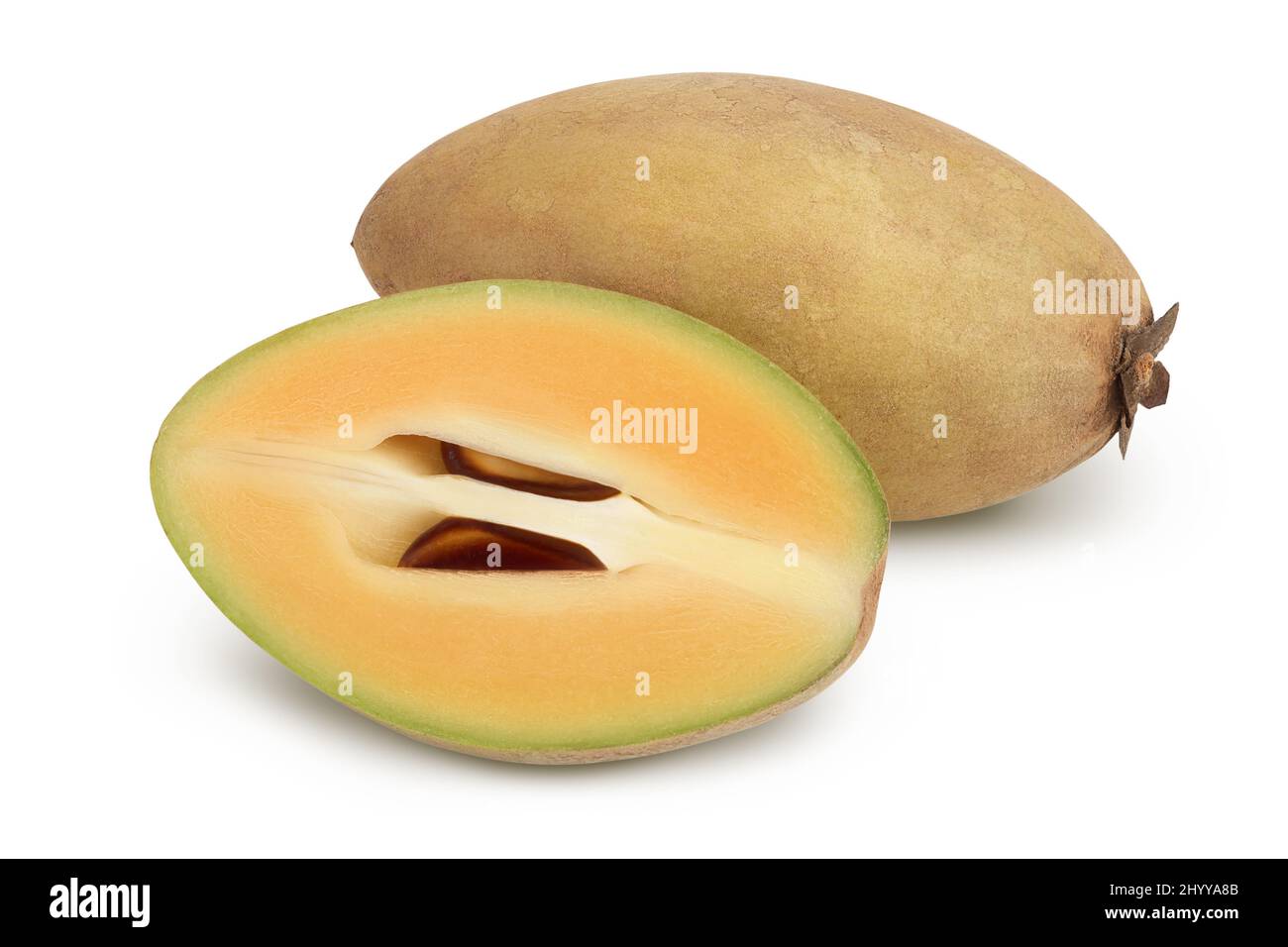Sapodilla isolated on white background with clipping path and full depth of field Stock Photo