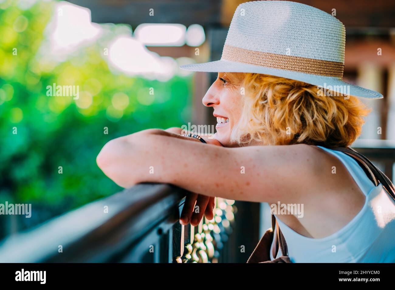 Blond mature woman thinking hi-res stock photography and images - Alamy