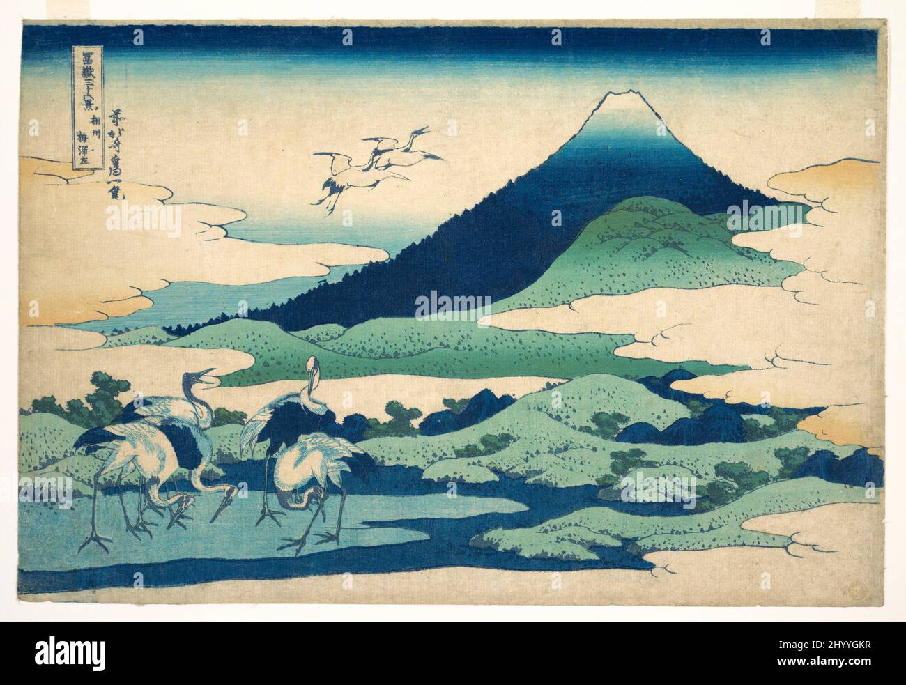 'Umezawa Manor in Sagami Province; from the series Thirty-six Views of Mount Fuji (Fugaku sanjūrokkei, Sōshū Umezawa zai). Katsushika Hokusai. c1830–32 . Stock Photo