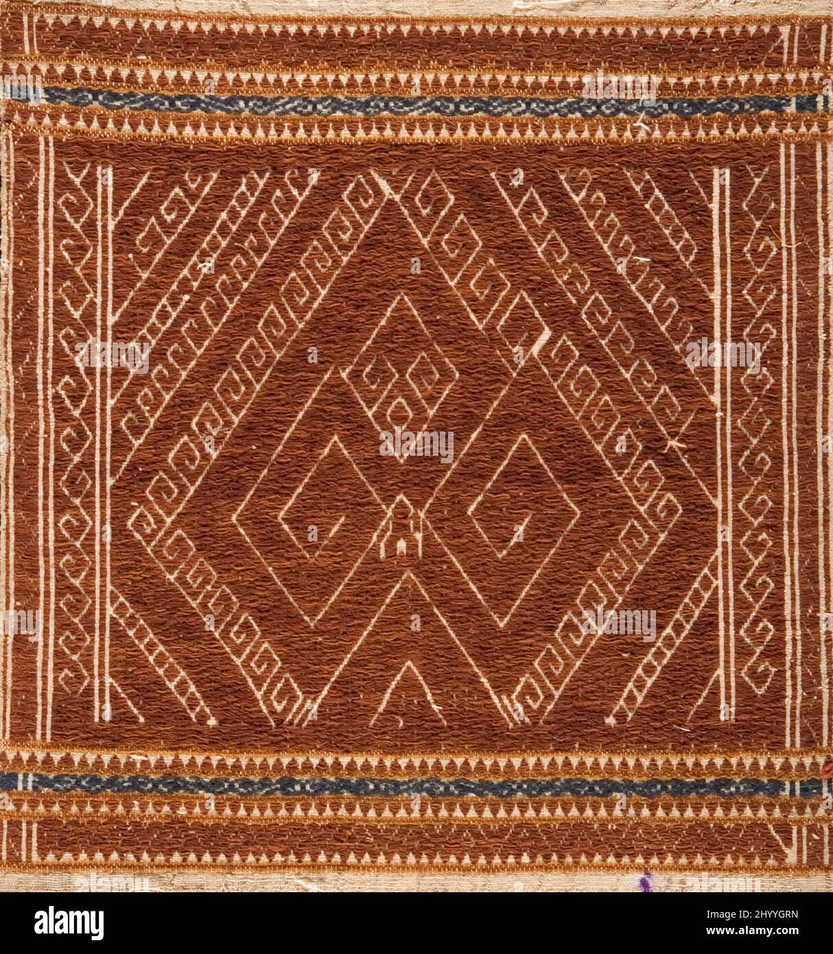 Ceremonial Textile (Tampan). Indonesia, South Sumatra, Lampung, late 19th century. Textiles. Cotton plain weave and supplementary weft patterning Stock Photo