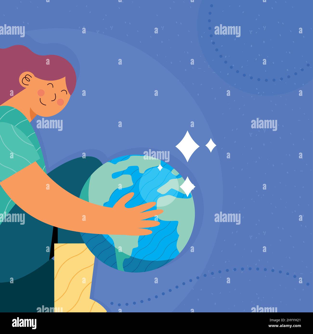 female ecologist hugging earth character Stock Vector Image & Art - Alamy