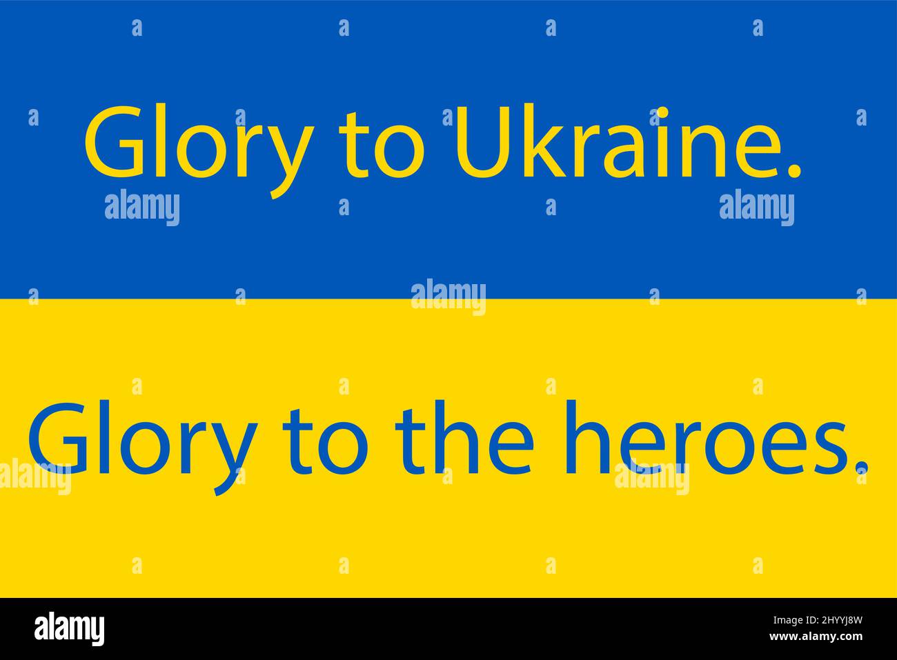 Glory to Ukraine, Glory to heroes patrionic ukrainian slogan. Yellow blue ukrainian symbols. Vector illustration EPS 10 Stock Vector