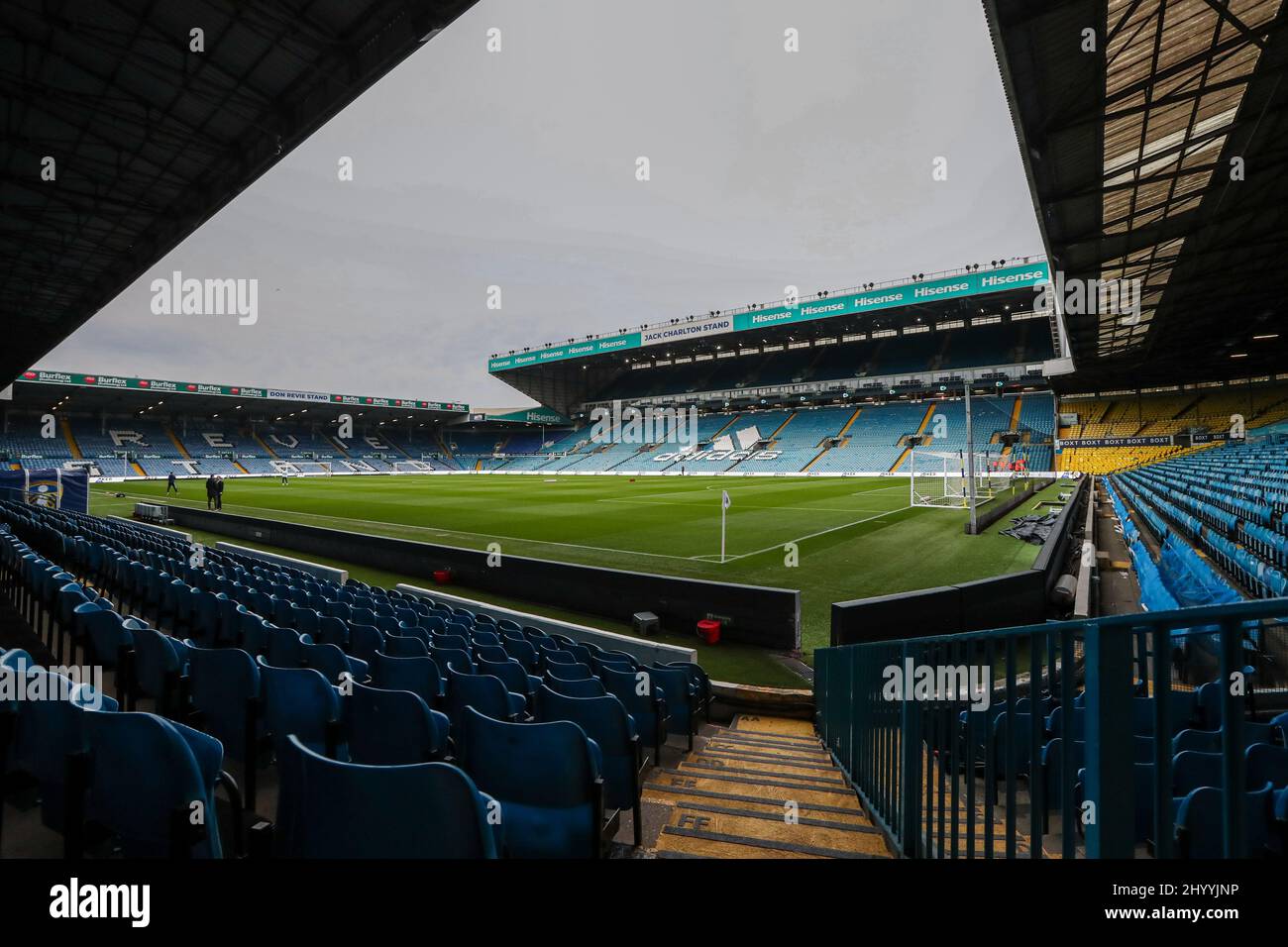 General view inside Elland Road Stadium ahead of tonight's game Stock Photo