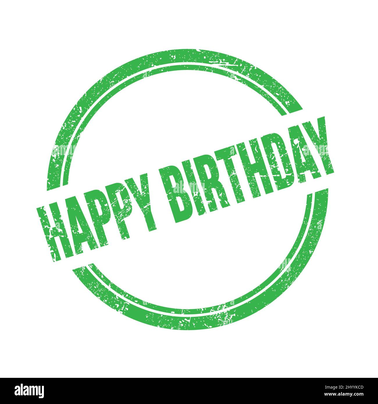 HAPPY BIRTHDAY text written on green grungy vintage round stamp Stock ...