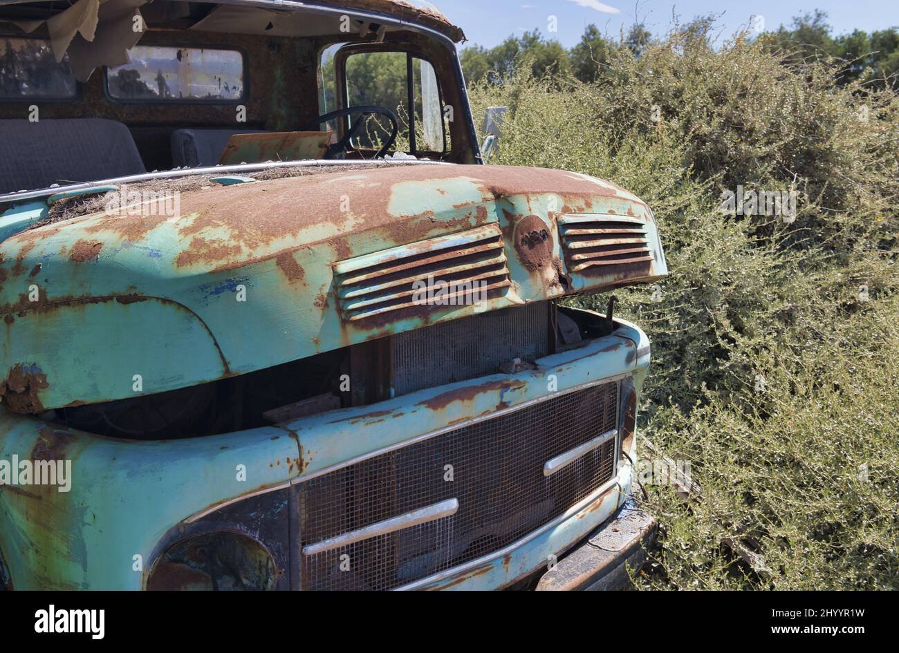 Abandoned truck in open countryside Stock Photo - Alamy